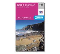 Ordnance Survey Landranger 190 Bude & Clovelly, Boscastle & Holsworthy Map With Digital Version, Pink One Size