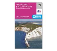 Ordnance Survey Landranger 196 The Solent & The Isle Of Wight, Southampton & Portsmouth Map With Digital Version - Pink, Pink
