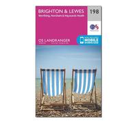 Ordnance Survey Landranger 198 Brighton & Lewes, Haywards Heath Map With Digital Version, Pink One Size
