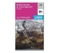 Ordnance Survey Landranger 20 Beinn Dearg & Loch Broom, Ben Wyvis Map With Digital Version One Size