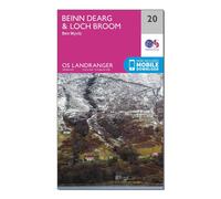 Ordnance Survey Landranger 20 Beinn Dearg & Loch Broom, Ben Wyvis Map With Digital Version, Pink One Size