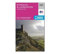 Ordnance Survey Landranger 201 Plymouth & Launceston, Tavistock & Looe Map With Digital Version, Pink One Size