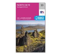 Ordnance Survey Landranger 23 North Skye Map, Pink One Size