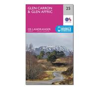 Ordnance Survey Landranger 25 Glen Carron & Glen Affric Map With Digital Version, Pink One Size