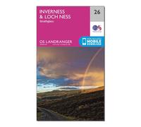 Ordnance Survey Landranger 26 Inverness & Loch Ness, Strathglass Map With Digital Version, Pink One Size