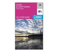 Ordnance Survey Landranger 28 Elgin, Dufftown, Buckie & Keith Map With Digital Version - Pink, Pink