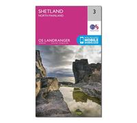 Ordnance Survey Landranger 3 Shetland North Mainland Map With Digital Version - Pink, Pink