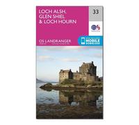 Ordnance Survey Landranger 33 Loch Alsh, Glen Shiel & Loch Hourn Map With Digital Version, Pink One Size