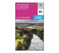 Ordnance Survey Landranger 36 Grantown, Aviemore & Cairngorm Mountains Map With Digital Version, Pink One Size