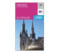 Ordnance Survey Landranger 38 Aberdeen, Inverurie & Pitmedden Map With Digital Version, Pink One Size