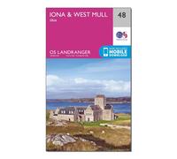 Ordnance Survey Landranger 48 Iona & West Mull, Ulva Map With Digital Version, Pink One Size