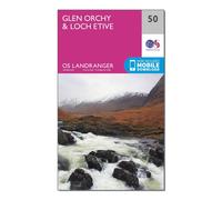 Ordnance Survey Landranger 50 Glen Orchy & Loch Etive Map With Digital Version, Pink One Size