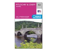 Ordnance Survey Landranger 52 Pitlochry & Crieff Map With Digital Version, Pink One Size
