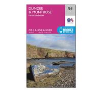 Ordnance Survey Landranger 54 Dundee & Montrose, Forfar & Arbroath Map With Digital Version, Pink One Size