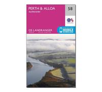 Ordnance Survey Landranger 58 Perth & Alloa, Auchterarder Map With Digital Version, Pink One Size