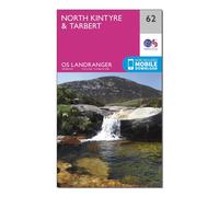 Ordnance Survey Landranger 62 North Kintyre & Tarbert Map With Digital Version, Pink One Size