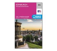 Ordnance Survey Landranger 66 Edinburgh, Penicuik & North Berwick Map With Digital Version, Pink One Size