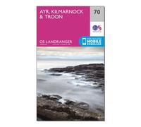 Ordnance Survey Landranger 70 Ayr, Kilmarnock & Troon Map With Digital Version, Pink One Size