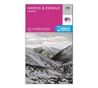 Ordnance Survey Landranger 79 Hawick & Eskdale, Langholm Map With Digital Version - Pink, Pink