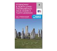 Ordnance Survey Landranger 8 Stornaway & North Lewis Map With Digital Version - Pink, Pink