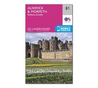 Ordnance Survey Landranger 81 Alnwick & Morpeth, Rothbury & Amble Map With Digital Version, Pink One Size