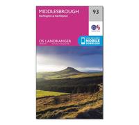 Ordnance Survey Landranger 93 Middlesbrough, Darlington & Hartlepool Map With Digital Version, Pink One Size