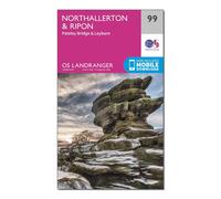 Ordnance Survey Landranger 99 Northallerton & Ripon, Pateley Bridge & Leyburn Map With Digital Version, Pink One Size
