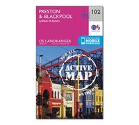 Ordnance Survey Landranger Active 102 Preston & Blackpool, Lytham Map With Digital Version - Pink, Pink