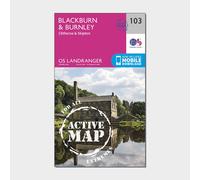 Ordnance Survey Landranger Active 103 Blackburn & Burnley, Clitheroe & Skipton Map With Digital Version, Pink One Size