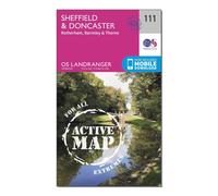 Ordnance Survey Landranger Active 111 Sheffield & Doncaster, Rotherham, Barnsley & Thorne Map With Digital Version, Pink One Size