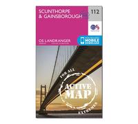 Ordnance Survey Landranger Active 112 Scunthorpe & Gainsborough Map With Digital Version, Pink One Size