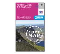Ordnance Survey Landranger Active 124 Porthmadog & Dolgellau Map With Digital Version, Pink One Size
