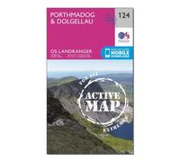 Ordnance Survey Landranger Active 124 Porthmadog & Dolgellau Map With Digital Version - Pink, Pink