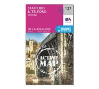 Ordnance Survey Landranger Active 127 Stafford & Telford, Ironbridge Map With Digital Version - Pink, Pink
