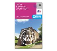 Ordnance Survey Landranger Active 128 Derby & Burton upon Trent Map With Digital Version One Size