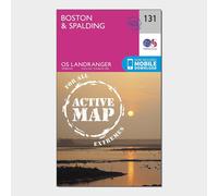 Ordnance Survey Landranger Active 131 Boston & Spalding Map With Digital Version, Pink One Size