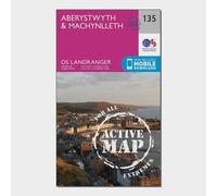 Ordnance Survey Landranger Active 135 Aberystwyth & Machynlleth Map With Digital Version, Pink One Size