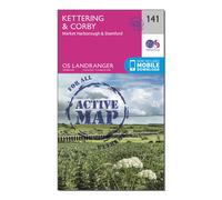 Ordnance Survey Landranger Active 141 Kettering & Corby Map With Digital Version One Size