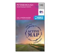 Ordnance Survey Landranger Active 142 Peterborough, Market Deeping & Chatteris Map With Digital Version, Pink One Size