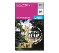 Ordnance Survey Landranger Active 143 Ely & Wisbech, Downham Market Map With Digital Version, Pink One Size
