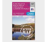 Ordnance Survey Landranger Active 147 Elan Valley & Builth Wells Map With Digital Version, Pink One Size