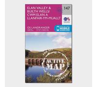 Ordnance Survey Landranger Active 147 Elan Valley & Builth Wells Map With Digital Version - Pink, Pink