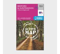 Ordnance Survey Landranger Active 153 Bedford, Huntingdon, St. Neots & Biggleswade Map With Digital Version, Pink One Size