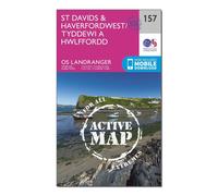 Ordnance Survey Landranger Active 157 St Davids & Haverfordwest Map With Digital Version - Pink, Pink