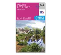 Ordnance Survey Landranger Active 169 Ipswich, The Naze & Clacton-on-Sea Map With Digital Version, Pink One Size