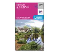 Ordnance Survey Landranger Active 169 Ipswich, The Naze & Clacton-on-Sea Map With Digital Version, Pink One Size