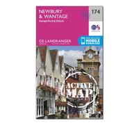 Ordnance Survey Landranger Active 174 Newbury & Wantage, Hungerford & Didcot Map With Digital Version, Pink One Size