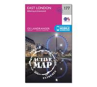 Ordnance Survey Landranger Active 177 East London, Billericay & Gravesend Map With Digital Version - Pink, Pink