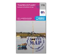 Ordnance Survey Landranger Active 178 Thames Estuary, Rochester & Southend-on-Sea Map With Digital Version, Pink One Size