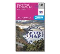Ordnance Survey Landranger Active 180 Barnstaple & Ilfracombe, Lynton & Bideford Map With Digital Version, Pink One Size